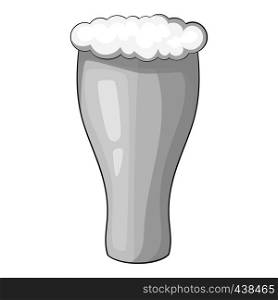 Glass of beer icon in monochrome style isolated on white background vector illustration. Glass of beer icon monochrome