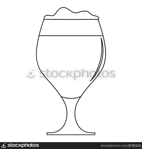 Glass of beer icon. Outline illustration of glass of beer vector icon for web. Glass of beer icon, outline style.