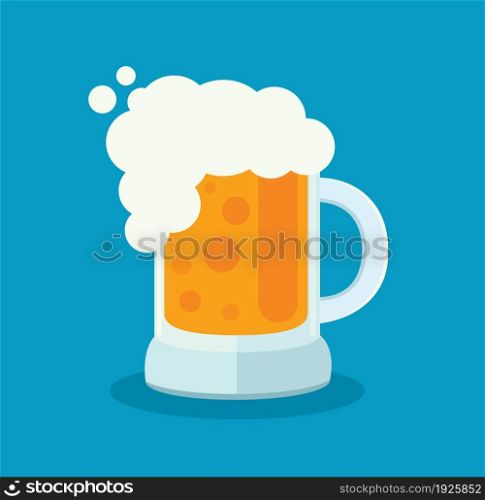 Glass of beer isolated vector illustration