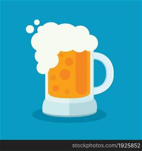 Glass of beer isolated vector illustration