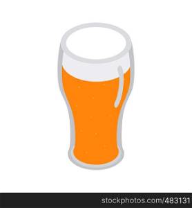 Glass of beer isometric 3d icon on a white background. Glass of beer isometric 3d icon