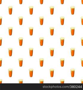 Glass of beer pattern. Cartoon illustration of glass of beer vector pattern for web. Glass of beer pattern, cartoon style