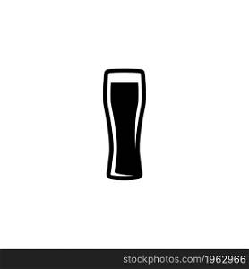 Glass of Beer. Pub, Bar vector icon. Simple flat symbol on white background. Glass of beer. Pub, bar icon