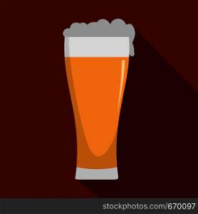 Glass of beverage icon. Flat illustration of glass of beverage vector icon for web. Glass of beverage icon, flat style.