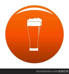 Glass of beverage icon. Simple illustration of glass of beverage vector icon for any design orange. Glass of beverage icon vector orange
