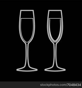 Glass of champagne icon .