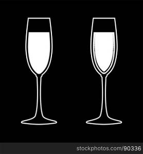 Glass of champagne white color icon .. Glass of champagne it is white color icon .