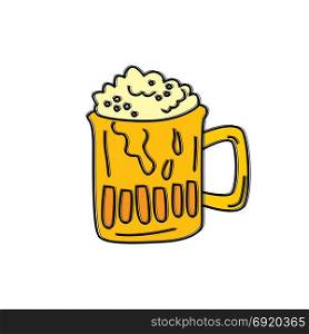 glass of cold beer cartoon doodle vector. glass of cold beer cartoon doodle vector art
