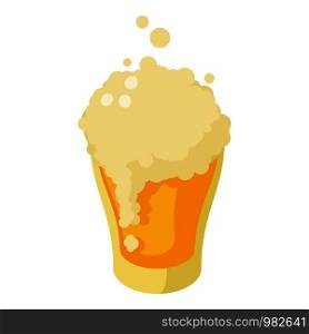 Glass of fresh beer icon. Isometric of glass of fresh beer vector icon for web design isolated on white background. Glass of fresh beer icon, isometric style