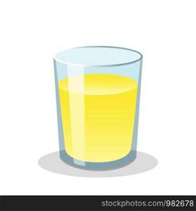 Glass of fresh lemonade. Flat vector illustration