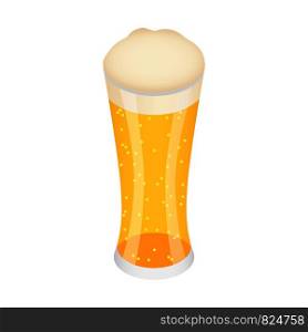 Glass of german beer icon. Isometric of glass of german beer vector icon for web design isolated on white background. Glass of german beer icon, isometric style