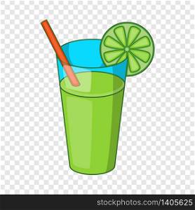 Glass of green cocktail icon. Cartoon illustration of glass of green cocktail vector icon for web. Glass of green cocktail icon, cartoon style