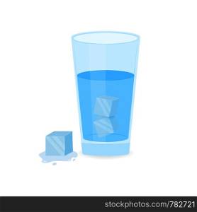 Glass of Ice Water on white background. Vector illustration.. Glass of Ice Water on white background. Vector stock illustration.