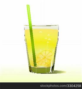 glass of limonade with straw