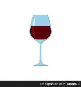 glass of red wine in flat style, vector. glass of red wine in flat style