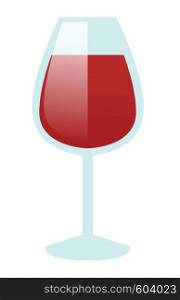Glass of red wine vector cartoon illustration isolated on white background.. Glass of red wine vector cartoon illustration.