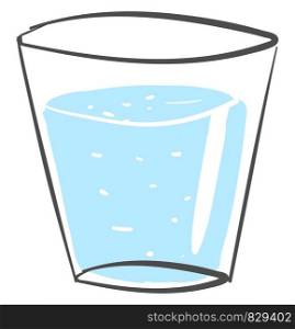 Glass of water, illustration, vector on white background.