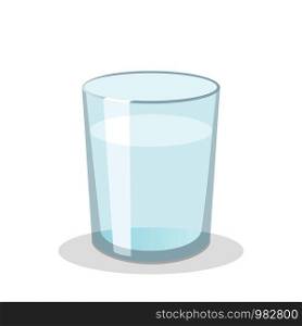 Glass of water. Isolated flat vector illustration