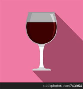 Glass of wine icon. Flat illustration of glass of wine vector icon for web design. Glass of wine icon, flat style