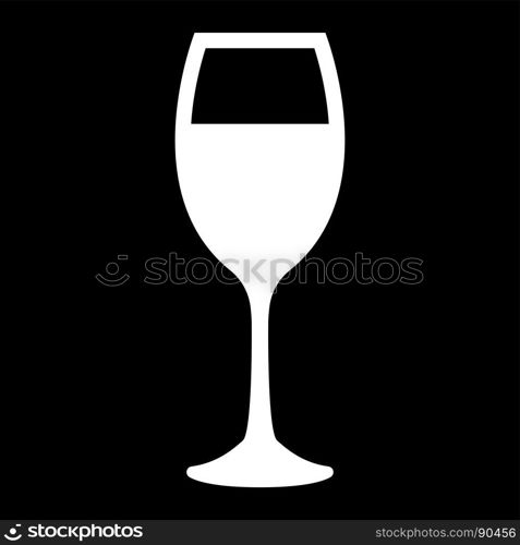 Glass of wine white color icon .. Glass of wine it is white color icon .