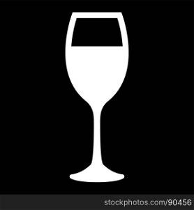 Glass of wine white color icon .. Glass of wine it is white color icon .