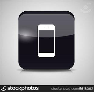 Glass Phone Button Vector Illustration. EPS 10