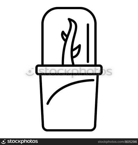 Glass plant pot icon. Outline glass plant pot vector icon for web design isolated on white background. Glass plant pot icon, outline style