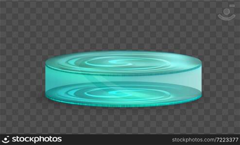 glass podium platform stage. abstract space. show glass success transparent cylinder. 3d realistic vector. glass podium platform stage vector