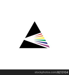 glass prism light spectrum dispersion logo icon vector