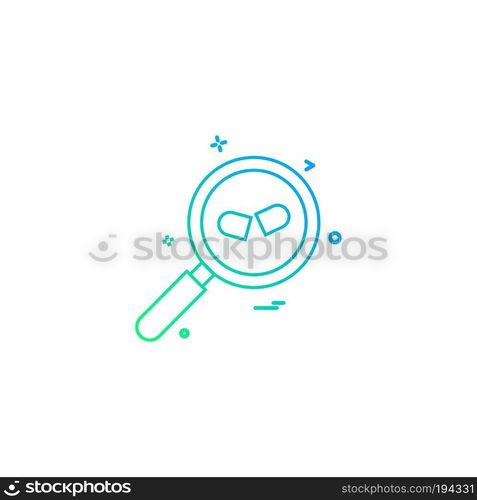 glass search pills zoom icon vector desige