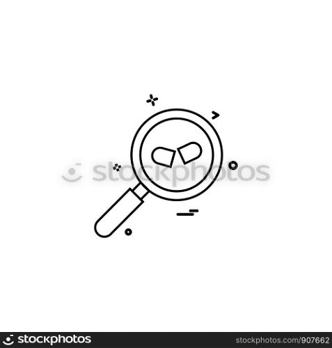 glass search pills zoom icon vector desige