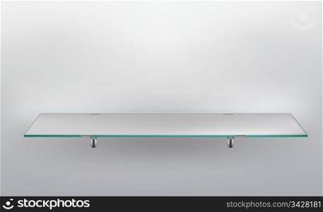 Glass Shelf on grey background