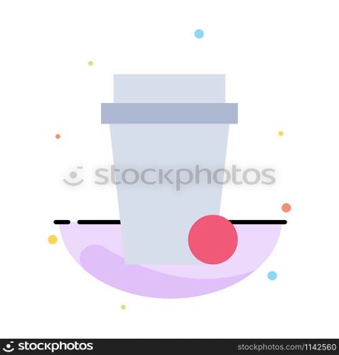 Glass, Soup, Cleaning Abstract Flat Color Icon Template