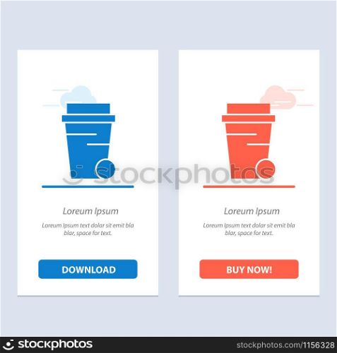 Glass, Soup, Cleaning Blue and Red Download and Buy Now web Widget Card Template