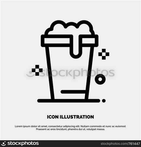 Glass, Soup, Wash, Cleaning Line Icon Vector