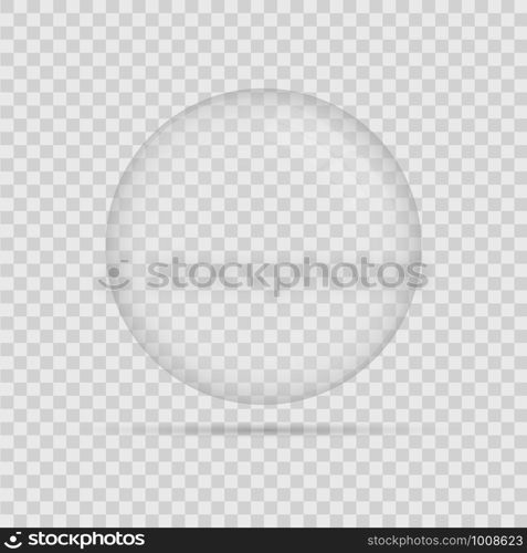 Glass sphere ball isolated on grey back. Glass sphere ball