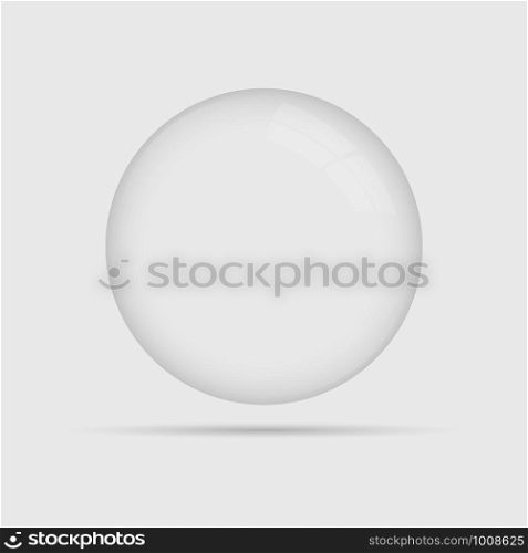 Glass sphere ball isolated on grey back. Glass sphere ball