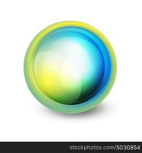 Glass sphere, futuristic abstract element. Glass sphere, futuristic abstract element. Vector illustration for your text, photo inside or message.