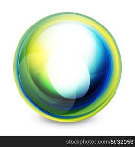 Glass sphere, futuristic abstract element. Glass sphere, futuristic abstract element. Vector illustration for your text, photo inside or message.