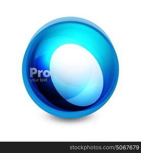 Glass sphere, futuristic abstract element. Glass sphere, futuristic abstract element. Vector illustration for your text, photo inside or message.