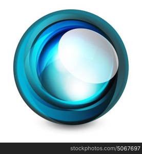 Glass sphere, futuristic abstract element. Glass sphere, futuristic abstract element. Vector illustration for your text, photo inside or message.