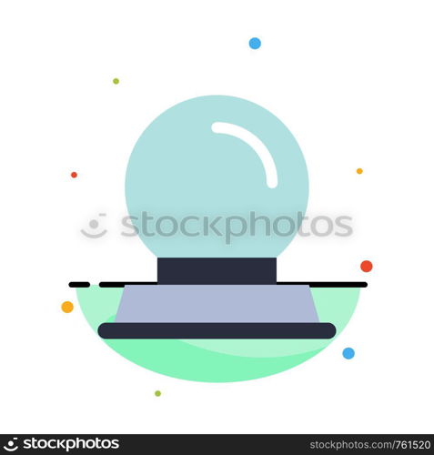 Glass Stand, Decoration, Magic Ball Abstract Flat Color Icon Template