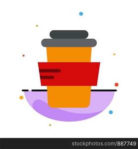 Glass, Study, Drink Abstract Flat Color Icon Template