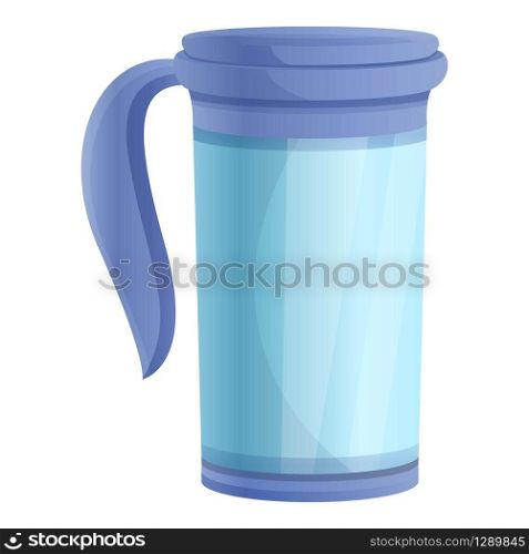Glass thermo cup icon. Cartoon of glass thermo cup vector icon for web design isolated on white background. Glass thermo cup icon, cartoon style