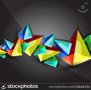 Glass transparent pyramid background