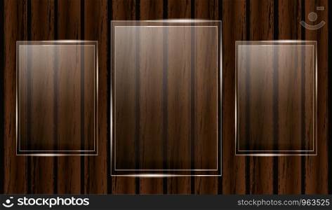 Glass Trophy Award on wooden background. Vector illustration.. Glass Trophy Award on wooden background. Vector illustration