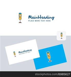 Glass vector logotype with business card template. Elegant corporate identity. - Vector