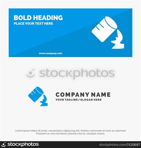 Glass, Water, Humid SOlid Icon Website Banner and Business Logo Template