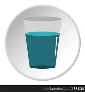Glass water icon in flat circle isolated on white background vector illustration for web. Glass water icon circle
