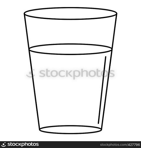 Glass water icon. Outline illustration of glass water vector icon for web. Glass water icon, outline style